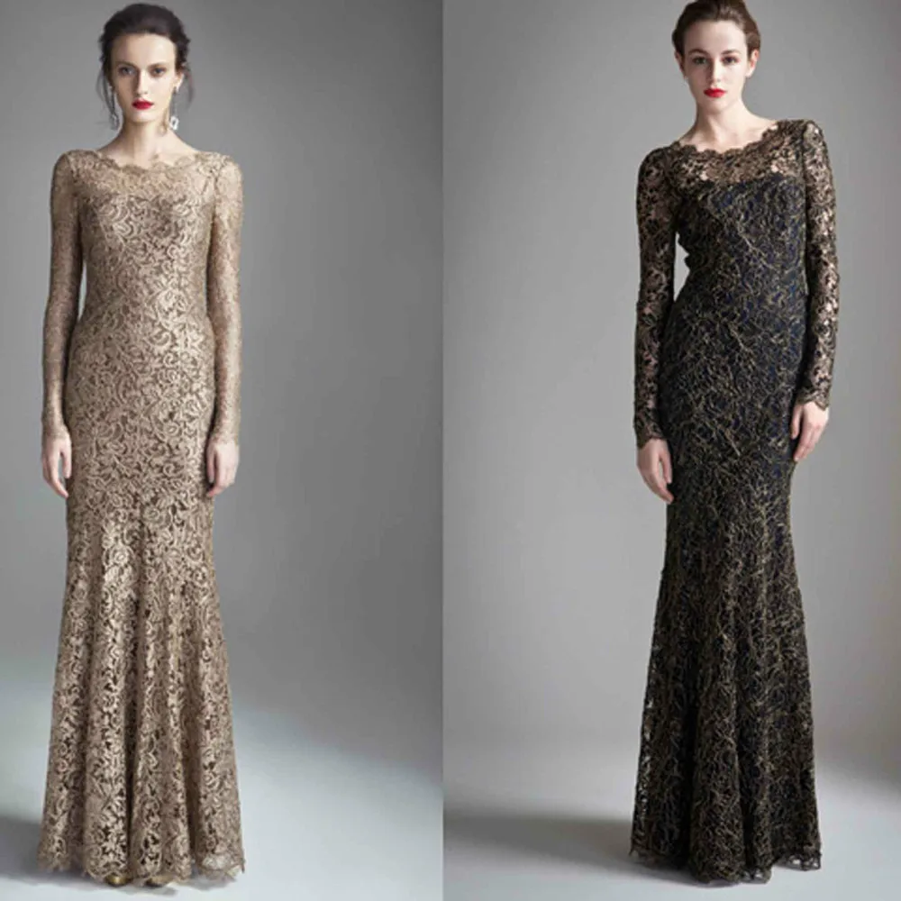 Vestidos para madrinhas элегантное кружевное платье с длинными рукавами для выпускного вечера женское макси на заказ вечернее платье платья для матери невесты