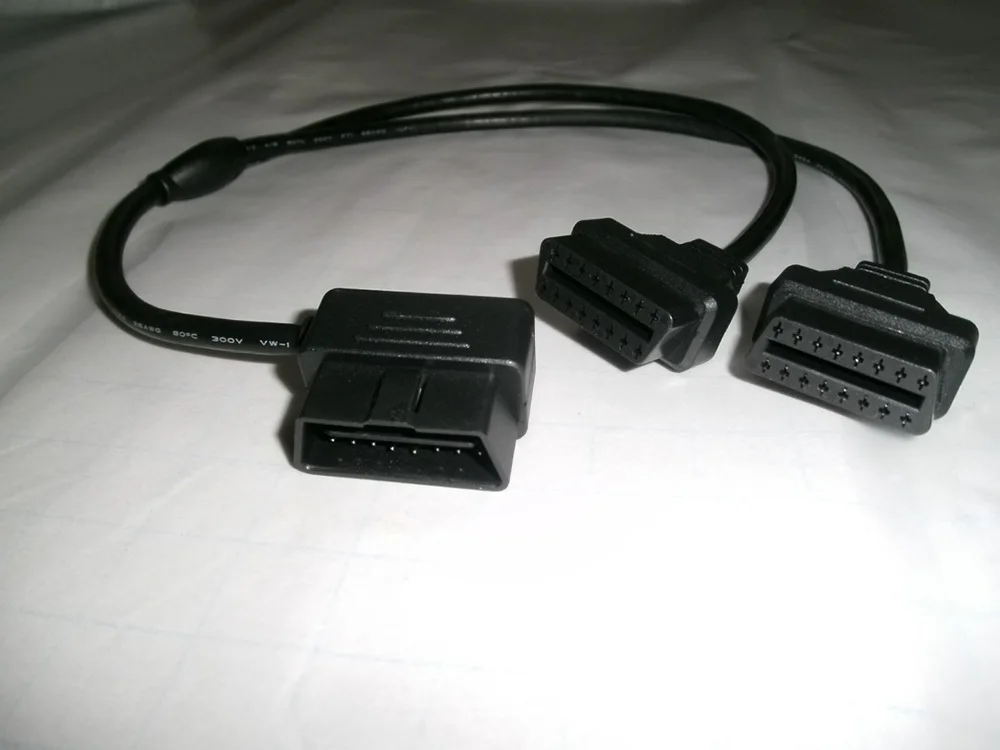 OBD II 16 контактный кабель OBD 2 разветвитель Удлинительный Кабель-адаптер Мужской Двойной Женский Y разъем obd2 расширенный интерфейс линии