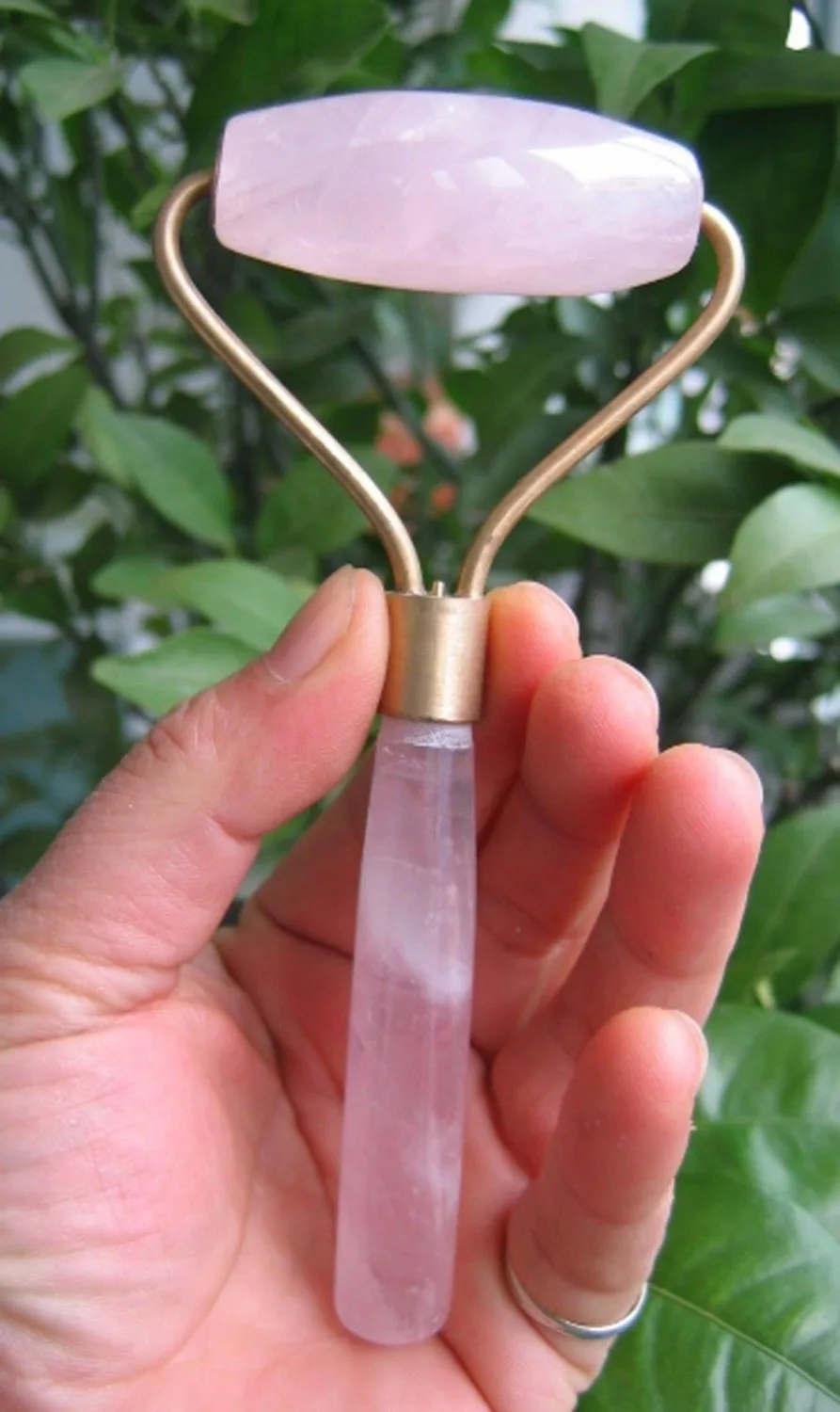 AAA+ natural ROSE quartz crystal Massage Wand Powerful Healing YL J0613