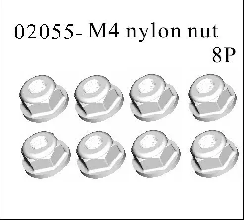 02055 Nylon lock nut M4 *8P HSP 1/10th EP Car Parts 94103/94107/94111/94112/94115