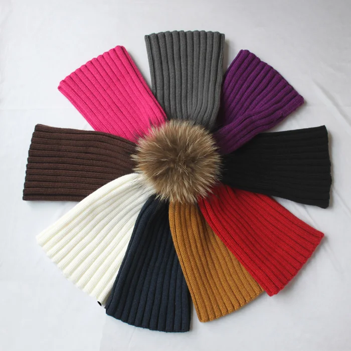 Зимой beanie связанный шлем меха образный колпачок для женщин и теплые зимние человек трикотажные шапочки ёенщин крышки и меховой шапке