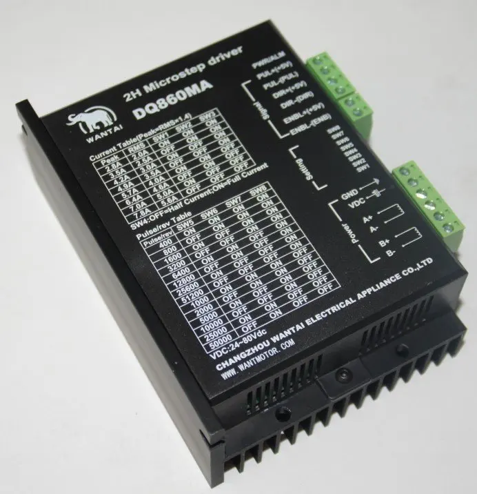 One Axis Nema 34 Stepper Motor 1600OZ-in,3.5,4-lead wires & Driver 7.8A,80VDC CNC MILL