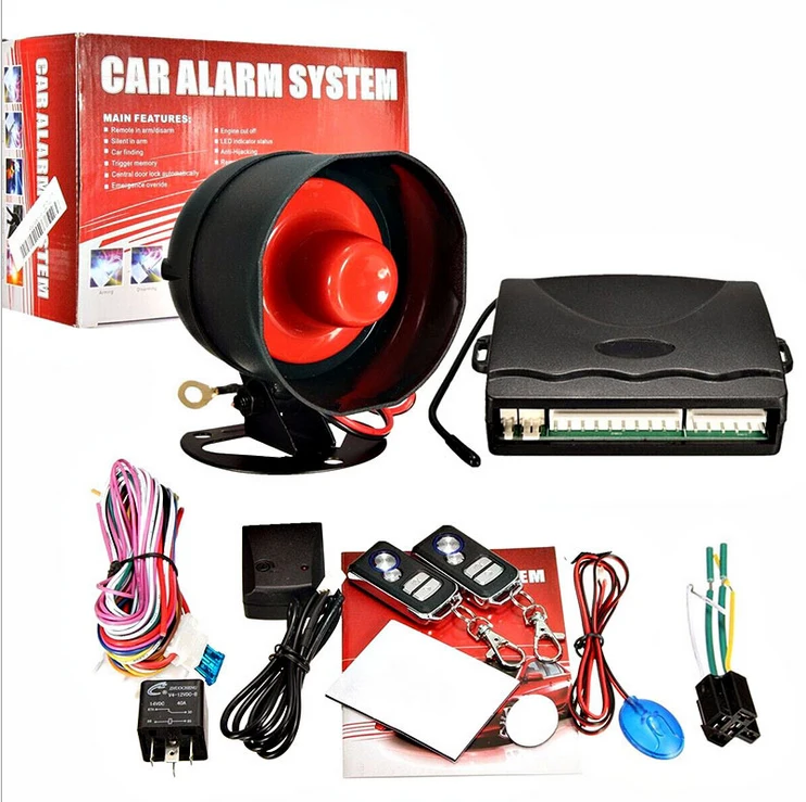

Car Alarm System One Way Vehicle Burglar Alarm Security Protection System with 2 Remote Control Auto Central Door Locking Device