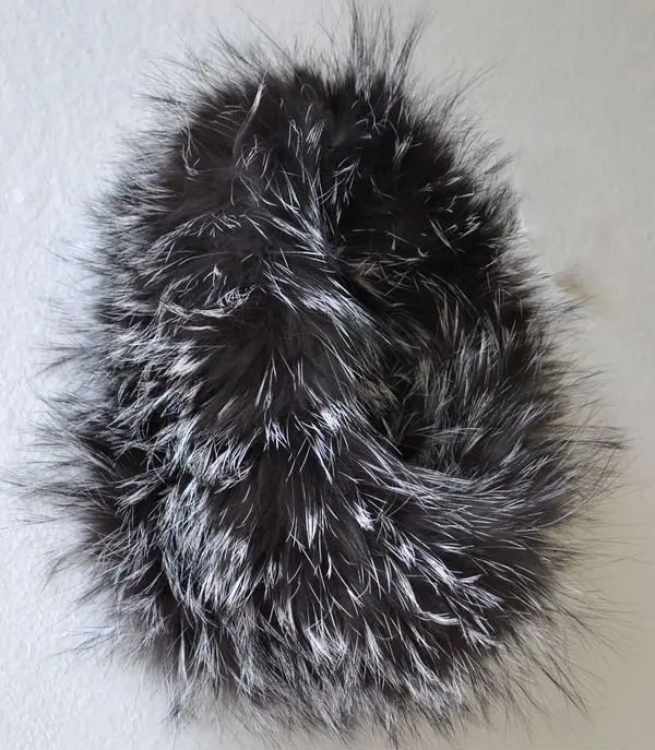 CX-S-133  Silver Fox Fur Stretch Snood / Headband ~ DROP SHIPPING