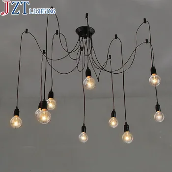 

Nordic restaurant droplight Loft Antique Adjustable DIY E27 Art Spider Ceiling Lamp Fixture Lightsuspension luminaire