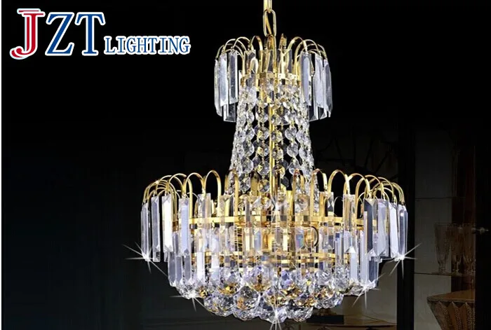 

M Europe Modern Luxury Royal Empire Golden Crystal Chandeliers Duplex Stairs Light Fixture K9 Crystal Lamp for Living Room