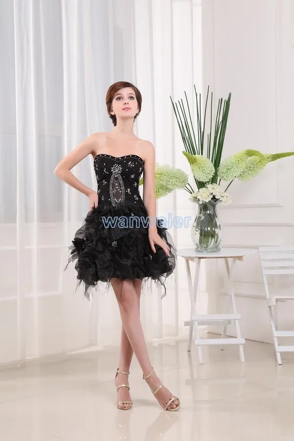 Robe de mariee Кристальные платья Формальные Сексуальные черные кружевные короткие бисероплетенные платья на выпускной из органзы платья подружки невесты