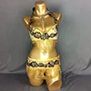 Сексуальный костюм для танца живота, ручной работы, танцевальный костюм, набор для выступлений, 6 цветов, 3 штуки(бюстгальтер, пояс и ожерелье - Color: gold