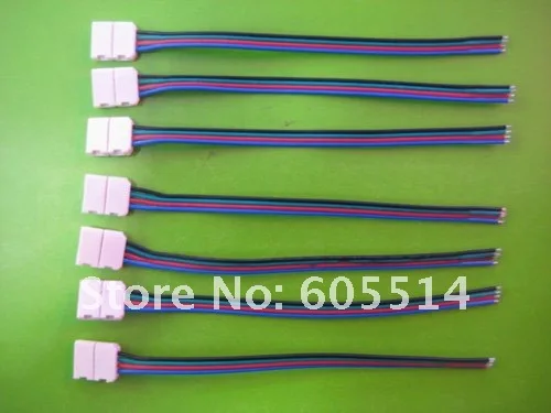 [Seven Neon]Free Shipping 50 pcs Male Connector Cable Wire For 5050 Flexible RGB LED SMD Strip Light band new