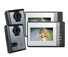 Envío libre de dhl 7 pulgadas TFT Pantalla a Color LCD de Video Teléfono de Puerta de Intercomunicación Timbre de la Puerta, Cámara de INFRARROJOS de Visión Nocturna