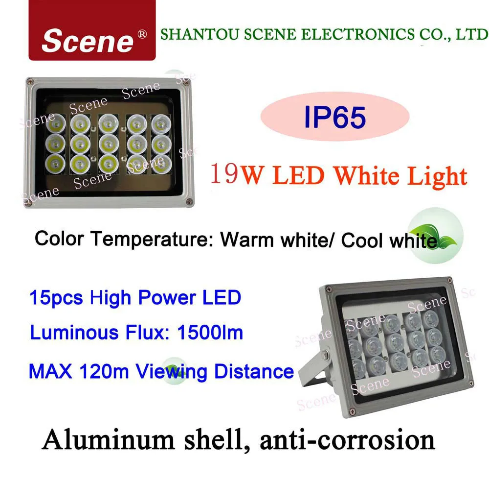 19 Вт Мощный светодиодный белый свет, светодиодный прожектор, светодиод Видимый светильник с алюминиевым материалом и источники света ночного видения