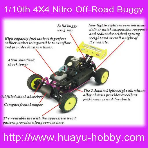 1/10th масштаба 4wd деталь нитро-двигателя Himoto Redcat двигателя внедорожник Buggy(две скорости), игрушечные машинки, 94166 RTR