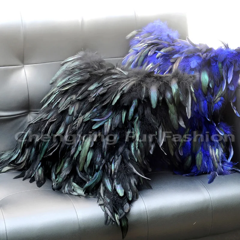 

Free Shipping CX-D-70/Z New Design Home Fashion Turkey Fur Pillow Case Cushion