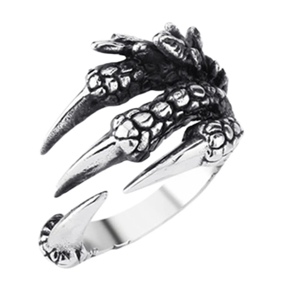 

2019 New Personalized Punk Rock rings Stainless Steel Mens Biker Rings Vintage Gothic Jewelry Dragon Claw Ring for Men gift