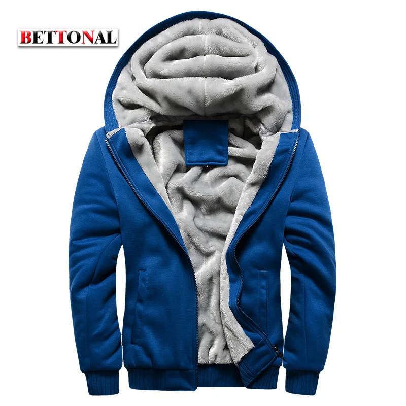 BETTONAL осень зима мужской Moletom теплый толстый бархат Твердые Толстовка для мужчин