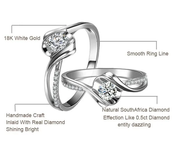 0.12ct бриллиантовое обручальное кольцо для женщин GVBORI 18K Белое настоящее золото сияющее Forever Love изысканное ювелирное роскошное Помолвочное Chiristmas