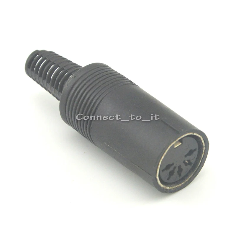 

10 Pieces DIN Plug Female Connector 5 Pin with Plastic Handle