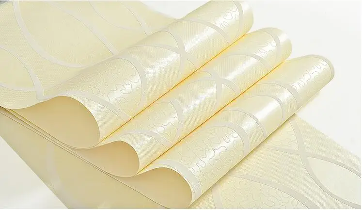 beige 93201 Современная простая полоска 3D настенная бумага для спальни гостиной ТВ Фоновые наклейки на стену Нетканые рулоны для стен - Цвет: beige 93201