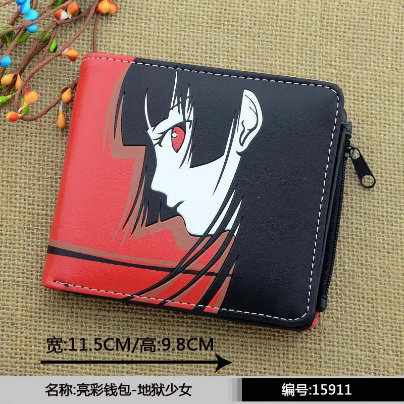 Японский аниме Hell Girl PU короткий кошелек на молнии с принтом Enma Ai