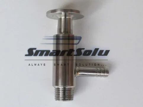 

Free Shipping 2pcs/lot 1/2'' Sanitary Stainless Steel Sample Valve - 10mm OD Hose Barb