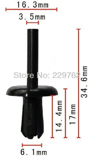 Shhworldsea 100 шт. бампера Push-Тип фиксатор для Volvo 1268176-3 740 и 760 1993-на авто Зажимы застежки автомобилей Пластик