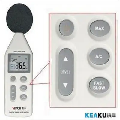 VICTOR 824 измеритель уровня звука, Мгновенное измерение шума 30-130 dBA децибел Аутентичное