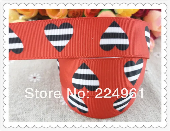 2013 Новое поступление 7/"(22 мм) сердце любовь печатных grosgrain ленты День Святого Валентина лента hairbows 10 ярдов