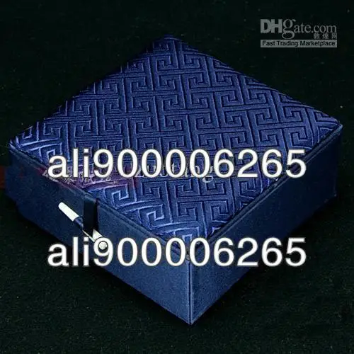 Plain Black Silk Fabric Jewelry Boxes Cotton Filled Square Gift Boxes High End Bracelet Boxes Wholesale size 10*10*4.5 cm 2pcs/lot free