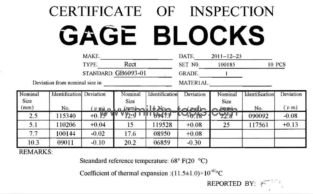 0-25 мм Микрометр inspecte 1 класс Gage блоки Набор 2,5-25 мм стальной блок Калибр 10 шт./компл
