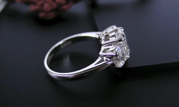 Boho золото Кольца для девочки три Камни 2.41 Ct Алмаз женский Обручение кольцо au750 ювелирные изделия навсегда любовь Promise Ring