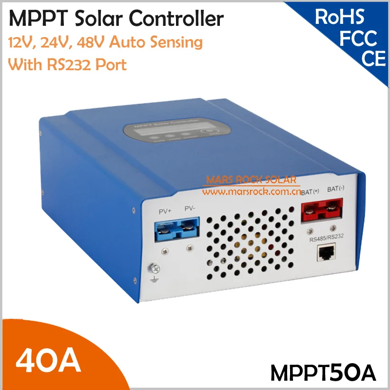 

40A 12V 24V 48V MPPT solar charge controller trackes the peak power with 99% conversion efficiency