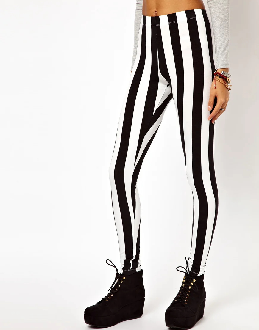 Spandex Zebra Vertical Stripe Print Leggings Spandex Zebra Vertical Stripe Print Leggings