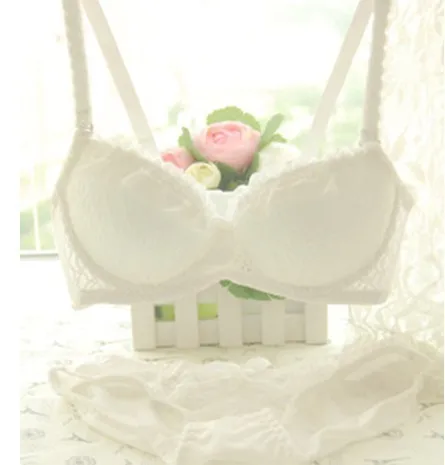 Free shipping 2014 new arrival, candy-colored lace push up sexy bra set, white, blue, pink brassiere & bra brief sets02