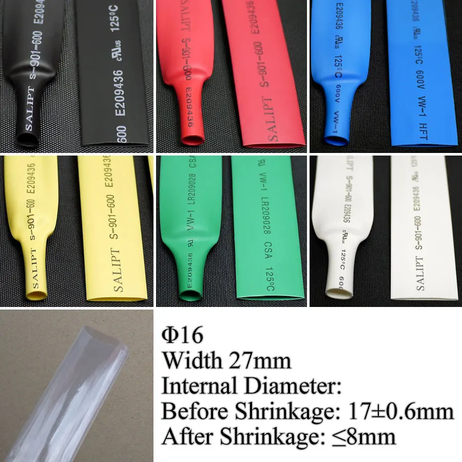 16mm Heat Shrink Tubing Polyolefin Insulation Shrinkage Ratio 50 UL