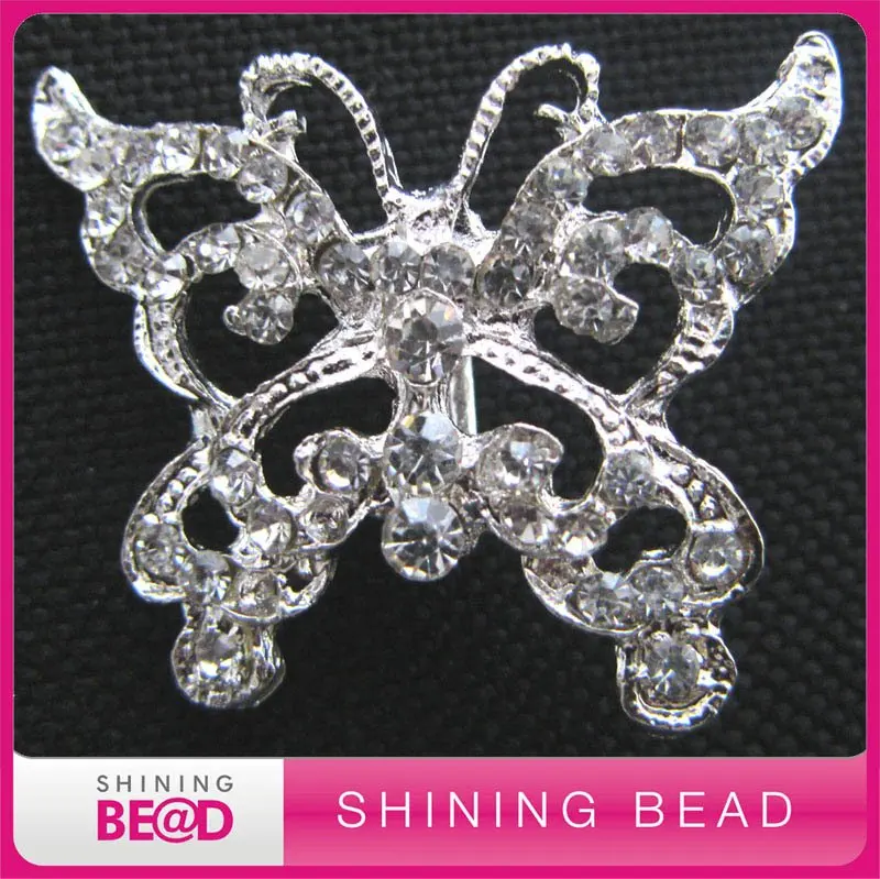 Free shipping+high quality+30*40mm+New charming butterfly rhinestone brooch for wedding