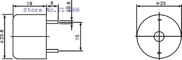 Piezo buzzer STD-2319L непрерывный звук 3-24 В Длина свинца 10 см зуммер