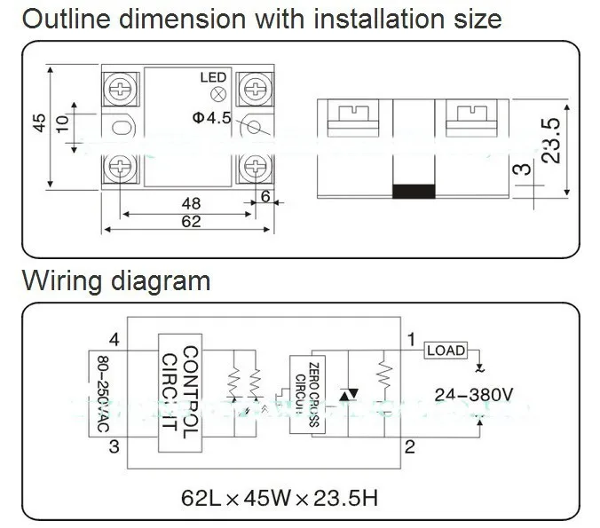 60AA SSR вход 80~ 250 AC нагрузка 24-380 V Однофазное реле переменного тока твердотельное реле