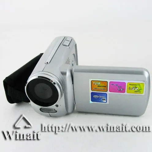 Лучший подарок-12Mp max Мини Цифровая видеокамера с 4 x цифровым зумом и 1,8 дюймовым экраном, щелочной батареей