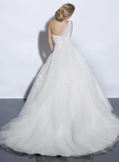 Принцесса Свадебные платья без бретелей аппликация атласа тюль дизайнерский Свадебный платья