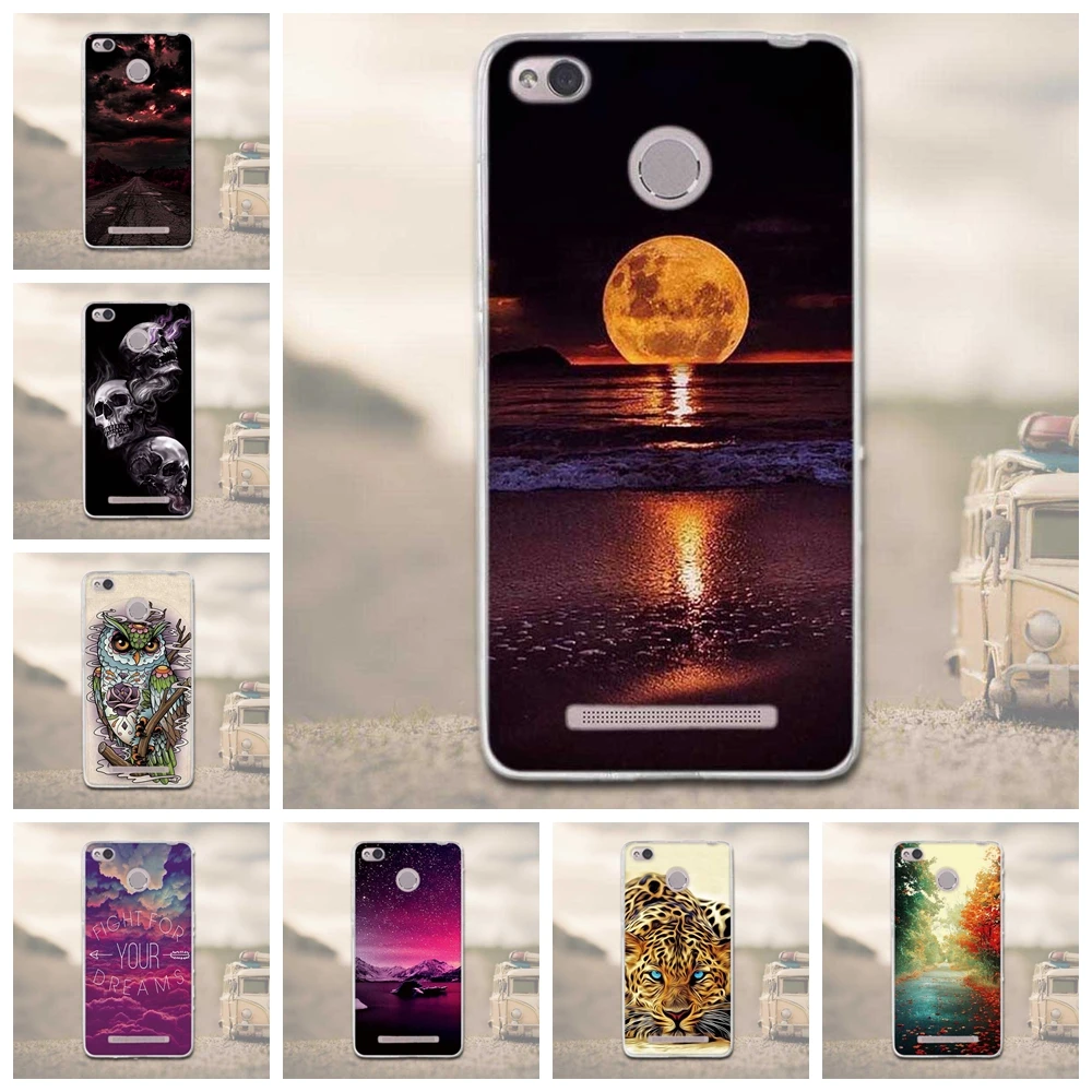 Для для Xiaomi Redmi 3 3 s Животных Мультфильм Pattern Резина TPU мягкий Чехол Для Мобильного Телефона Защитный Чехол для Xiaomi Redmi 3 3 s
