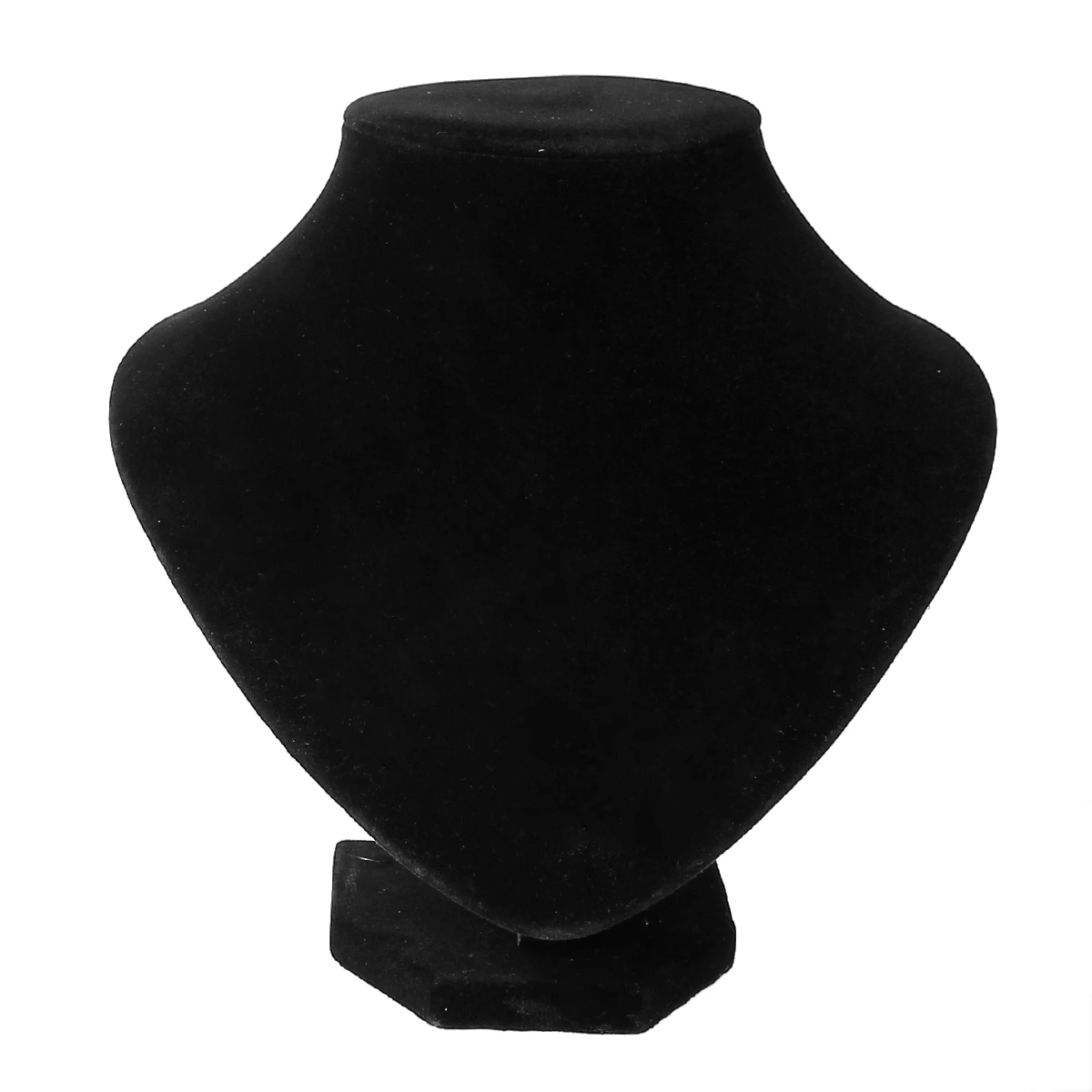 Doreen Box Velvet Jewelry Bust Necklace Display Stand Black 19.2cm(7 4/