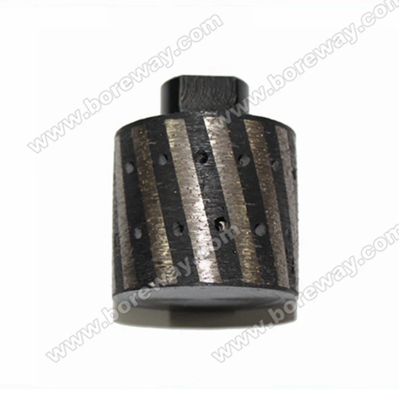 

Supply D50*45T*5/8"-11 zero tolerance resin filled diamond drum wheel install on portable angle machine for grinding stone