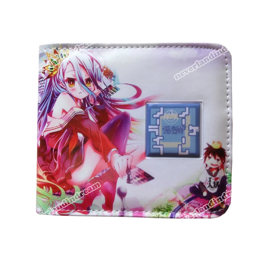 

PU short wallet with button with Anime NO GAME NO LIFE Imanity Shiro Sora