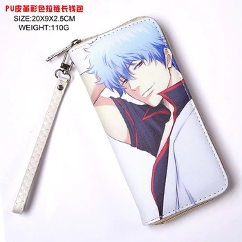 

Anime Gintama Long Zipper Coin Purse Printed With Sakata Gintoki Card Holder Money Bag for Men Women