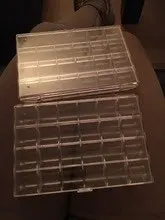 2 шт./лот, 24 Сетки, 18x12x2 см, прозрачная пластиковая коробка для косметики, дизайна ногтей, чехол для таблеток, портативный контейнер для хранения Y2684