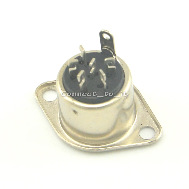 

6Pin DIN plug to female Jack 2 hole panel mount connector adapter