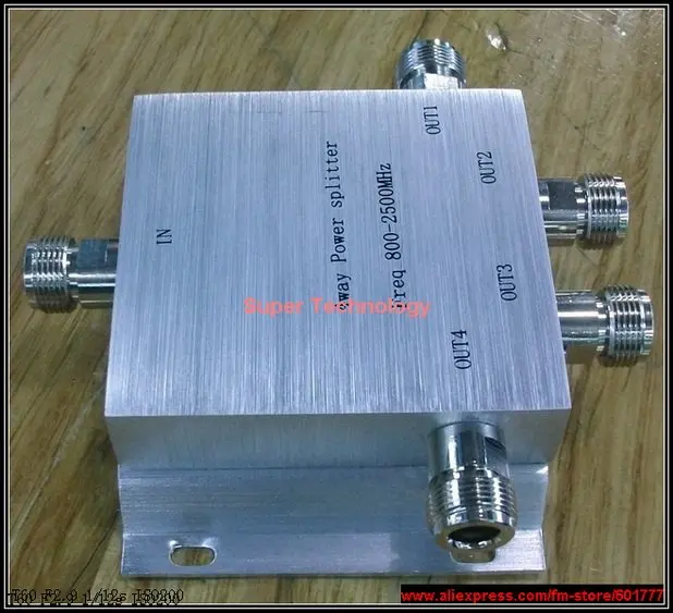 5 шт./лот, 4Way разветвитель питания(800-2500 МГц) распределитель питания распределитель сигнала адаптер Частотный сплиттер телекоммуникационное использование