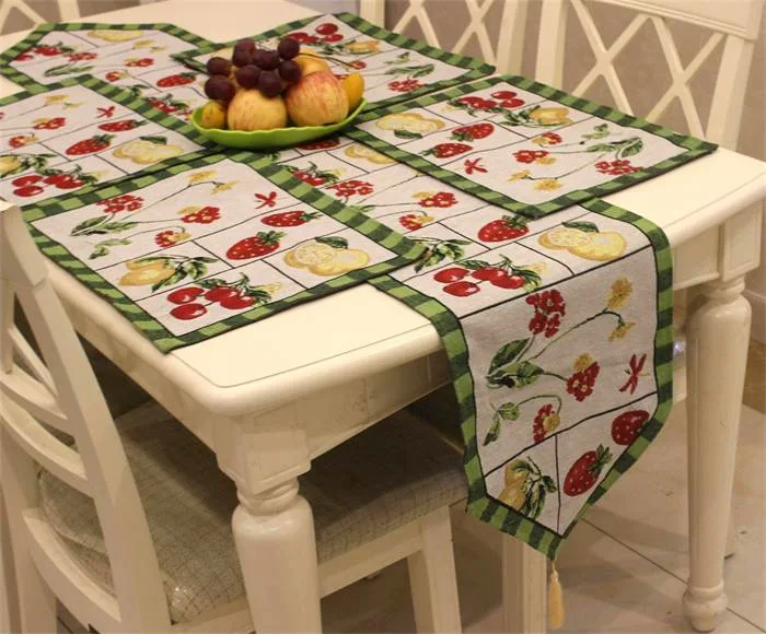 European Style Polyester&Cotton Floral Table Runner Placemat Napperon