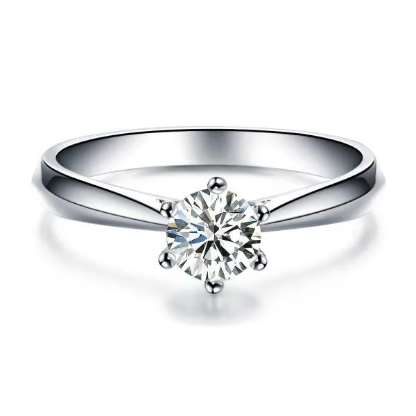 Большое кольцо Dimaond сертифицированное классическое 18 K из белого золота с бриллиантами кольцо для женщин Свадебное Кольцо сертификат ювелирные изделия подарок на день Святого Валентина