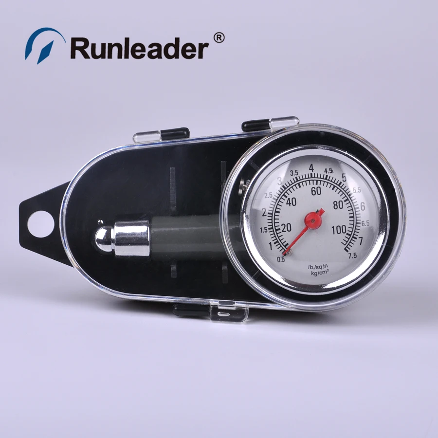Runleader Bike Car Trunk Wheel Dial Tire Gauge Meter Precision Pressure